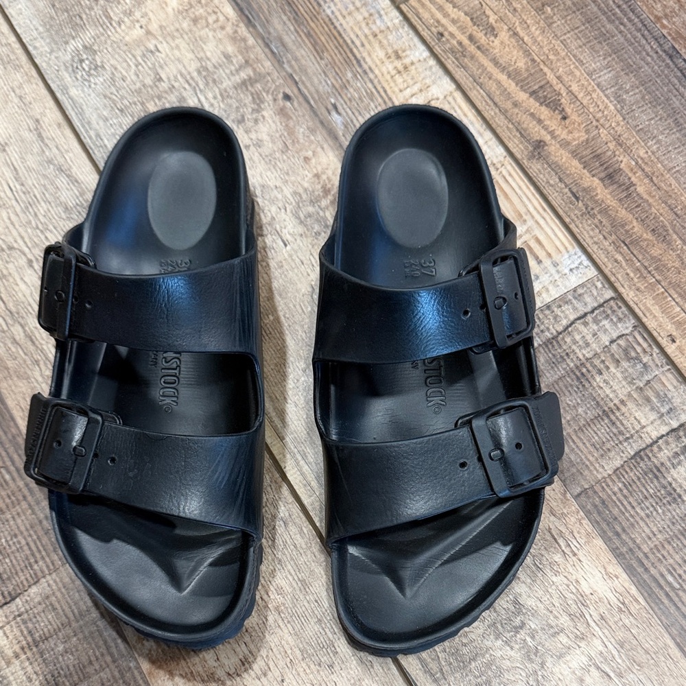 Black Double-Strap Birkenstock Sandals